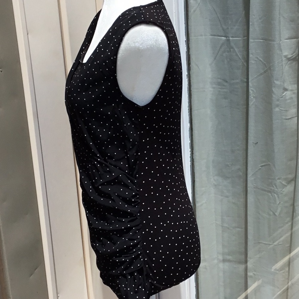 Ann Taylor Black polka dot top S - Picture 3 of 7